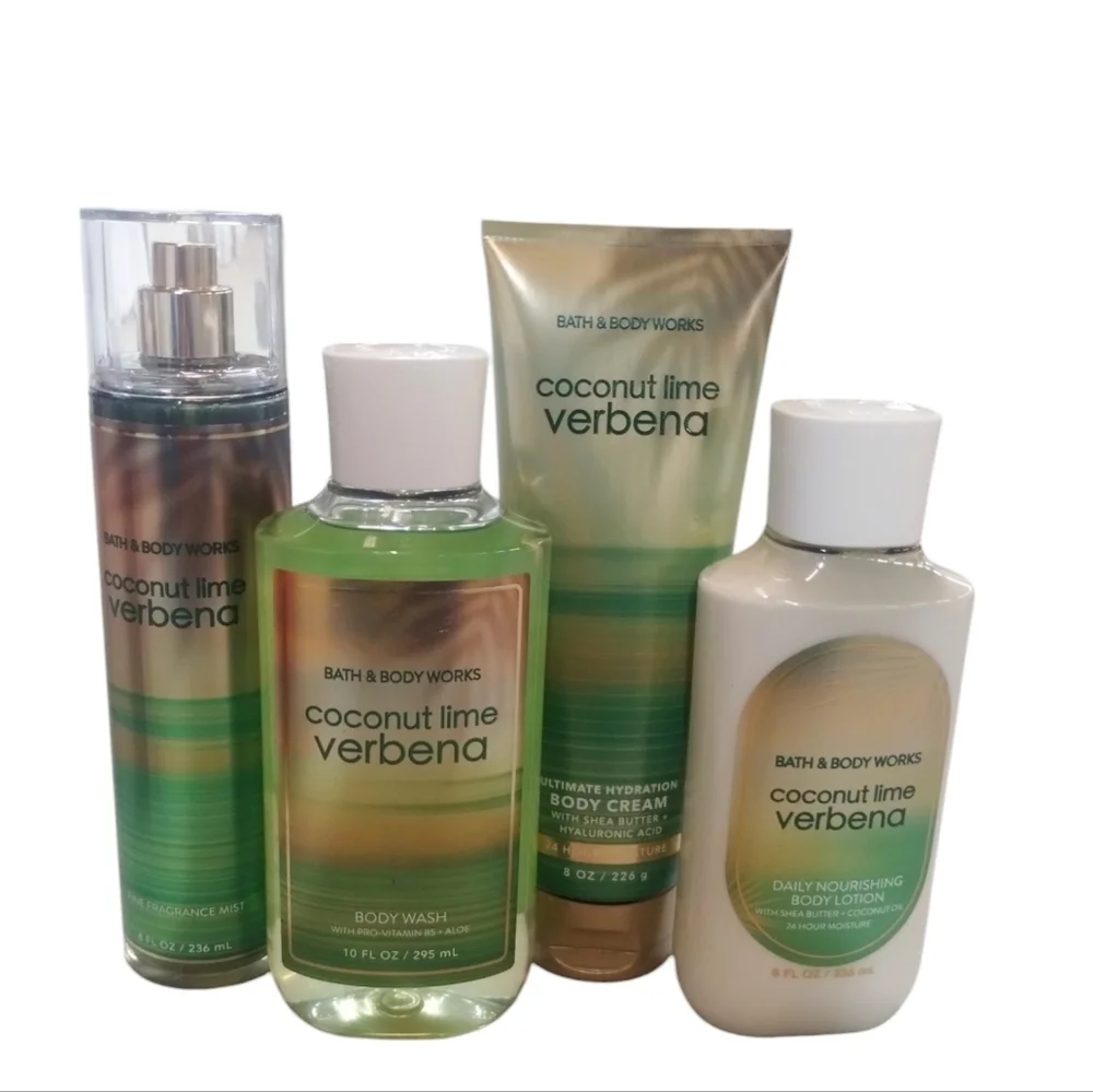 Bath‎ and Body Works DISCONTINUED 4pcs COCONUT LIME VERBENA Mist, Gel, Cr…
